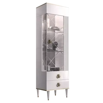 Витрина 1-ств. Римини СОЛО (Белый/Серебро) (Правая) РМВ1-1С(s)