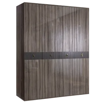 Шкаф 4-х дверный Римини СОЛО (Орех империя/Золото) РМШ2/4(s)