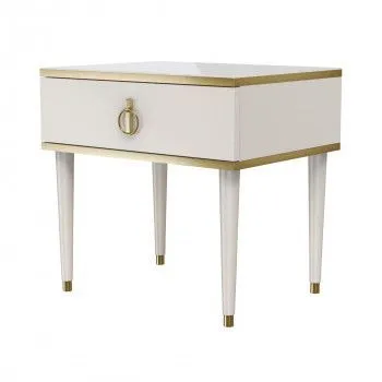 м. Марьина Роща - Тумба прикроватная (левая/правая) Римини (слоновая кость золото) РМТП-1