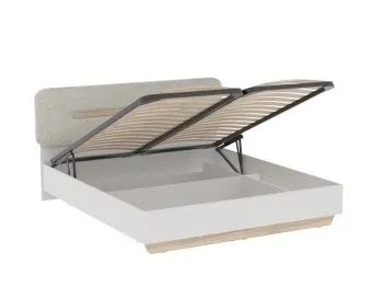 Кровать 1800 со светлой мягкой вставкой и подъемным механизмом, Аврора (1956*2063*1049) Дуб Мария/Кашемир