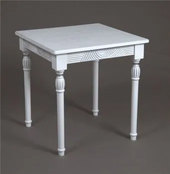Стол журнальный Мили (белый/патина серебро/53х53хН55)