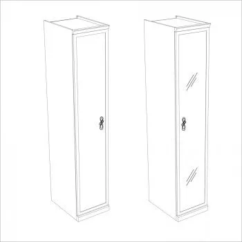 Натали секция 1-ств без зеркал белый глянец