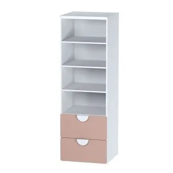 Стеллаж Пикси, с двумя выдвижными ящиками 60x57x180, мечтательный пион