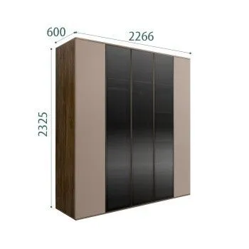 Шкаф 5-ти дв. Bogemia Woodline Air (Мокка/Черный) БМШ2/5(3)