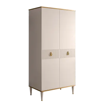 Шкаф-пенал Римини СОЛО (Слоновая кость/Золото) РМП-2(s)