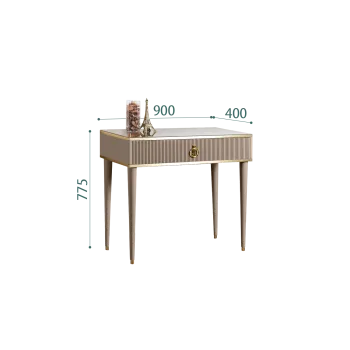Стол туалетный узкий Римини СОЛО (Мокка/Золото) РМСТ-1(s)[9]
