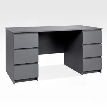 Стол письменный Кастор, 6 ящиков, 151х65х75 см, серый