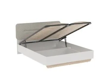 Кровать 1600 с темной мягкой вставкой NEW и подъемным механизмом, Аврора Дуб Мария/Кашемир