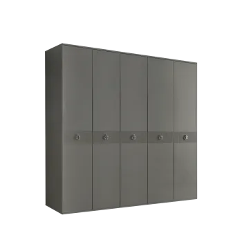 Шкаф 5-ти дверный Римини СОЛО (Серый/Серебро) РМШ2/5(s)