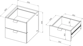 Модуль с двумя ящиками для стеллажа ФОРА, 33х33х37, белый