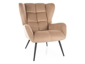 Кресло Signal LOUIS Velvet 28 (бежевый/черный)