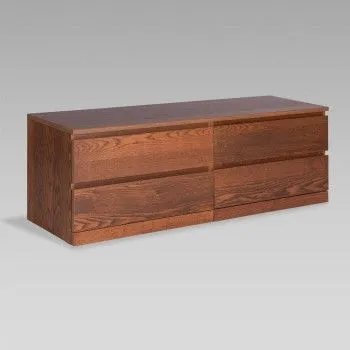 Комод Варма Прайм, 4 ящика, горизонтальный, 160х54х48 см, шпон натурального дерева, ясень коричневый