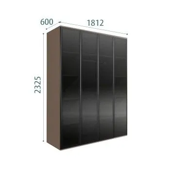 Шкаф 4-х дверный Bogemia Air (Мокка/Черный) БМШ2/4(4)