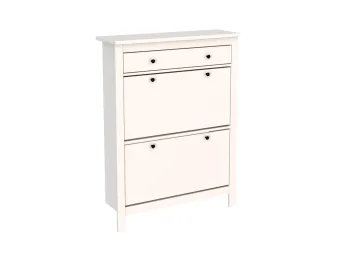 Обувница Сага с 2 откидными ящиками 92х122 белая