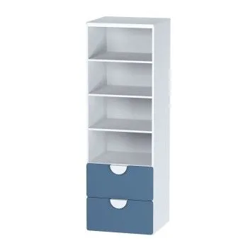 Стеллаж Пикси, с двумя выдвижными ящиками 60x57x180, озорной василек