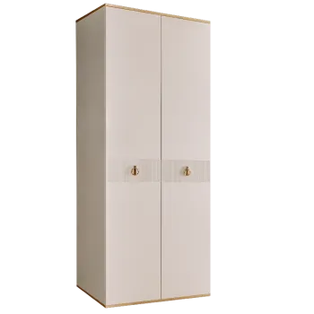 Шкаф 2-х дверный Римини СОЛО (Слоновая кость/Золото) РМШ2/2(s)