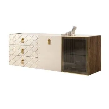 Комод 1.6м Bogemia Woodline Fly Fa (Слоновая кость) (Lakobel/Золото) БМКМ-4[5][10]