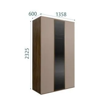 Шкаф 3-х дверный Bogemia Woodline Air (Мокка/Золото) БМШ2/3(1)