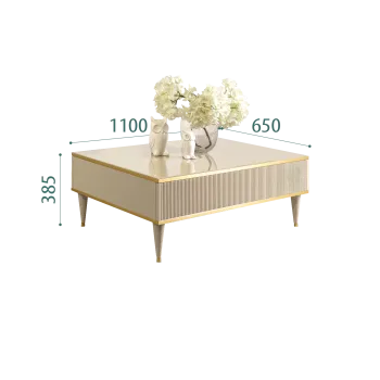 Журнальный столик с ящиком Римини СОЛО (Ваниль/Золото) РМСТ-2(s)