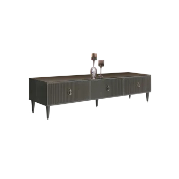 Тумба под телевизор 3 ящика Римини СОЛО (Серый/Серебро) РМТ-4(s)[10]