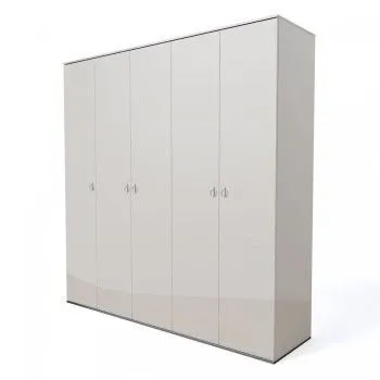 Шкаф 5-ти дверный Римини (Слоновая кость/Серебро) РМШ2/5