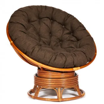 Кресло-качалка Papasan с подушкой Коньяк, коричневый