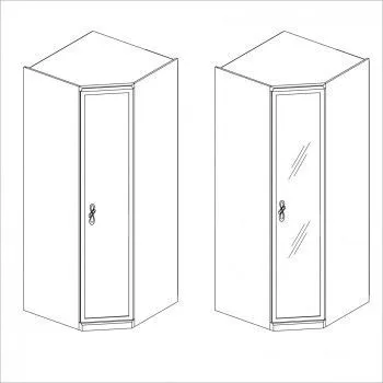 Натали секция угловая без зеркал белый глянец