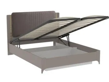 Кровать 1600 NEW (Велюр) с подъемным механизмом, Сиде (1692*2082*1200) Мокко,