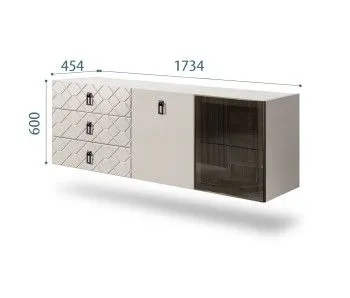 Комод 1.6м Bogemia Fly Farfalle (Шелк) (Novabuk/Черный) БМКМ-4[5][10]