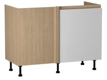 Стол под мойку угловой СМУ-120 правый, Женева (1154*534*870) Дуб Палермо/Белый матовый, 22415