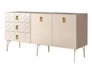 Комод 1.6м Bogemia Farfalle (Слоновая кость) (Novabuk/Золото) БМКМ-4(Fa)