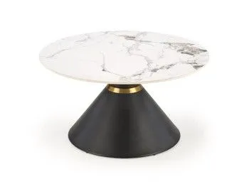 Стол журнальный Halmar GORETTI (белый мрамор/черный)