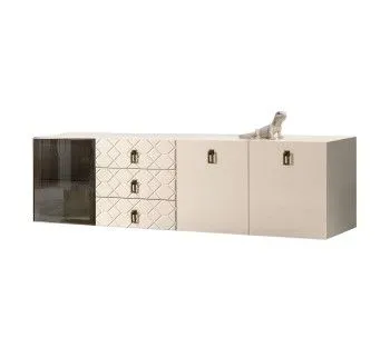 Комод 2.1м Bogemia Fly Farfalle (Слоновая кость) (Lakobel/Черный) БМКМ-5[4]