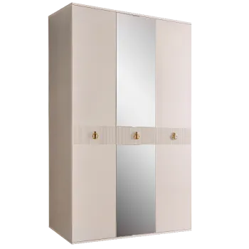 Шкаф 3-х дверный с зеркалом Римини СОЛО (Бежевый/Золото) РМШ1/3(s)
