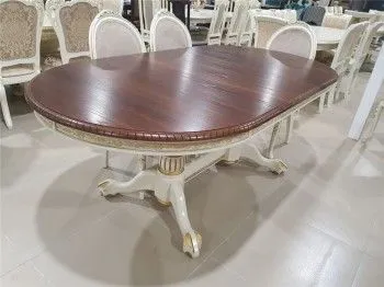 Стол Азия стол (комбинированый/подстолье 1013+патина золото/столешница т. орех)