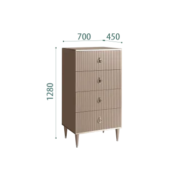 Комод 4 ящика Римини СОЛО (Мокка/Серебро) РМКМ-6(s)