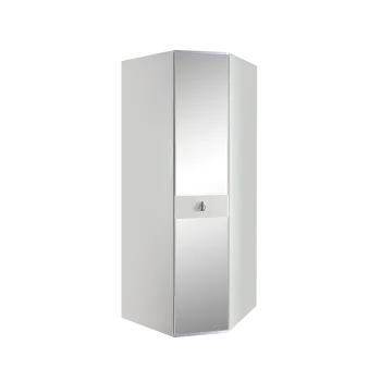 Шкаф угловой с зеркалом Римини СОЛО (Белый/Серебро) РМШУ1/1(s)