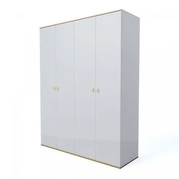 Шкаф 4-х дверный Римини (Белый/Золото) РМШ2/4