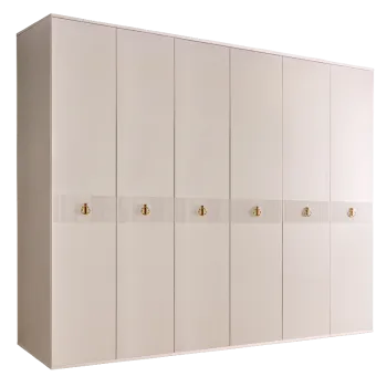 Шкаф 6-ти дверный Римини СОЛО (Бежевый/Золото) РМШ2/6(s)