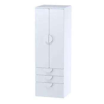 Шкаф распашной Пикси, с двумя дверьми, тремя ящиками и полкой 60x57x180, белый (робкий подснежник)