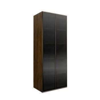 Шкаф 2-х дв. (2 двери стекло) Bogemia Woodline Air (Wood/Черный) БМШ2/2(2)