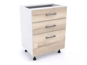 Стол с ящиками СЯ-60 (520), Дублин (600*520*820) Дуб галифакс белый, 21681