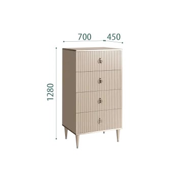 Комод 4 ящика Римини СОЛО (Ваниль/Серебро) РМКМ-6(s)