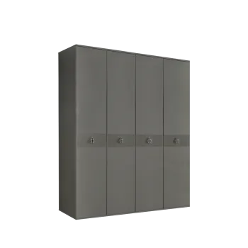 Шкаф 4-х дверный Римини СОЛО (Серый/Серебро) РМШ2/4(s)