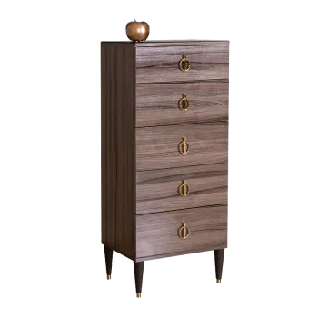 Комод узкий Римини (Орех империя/Золото) РМКМ-2