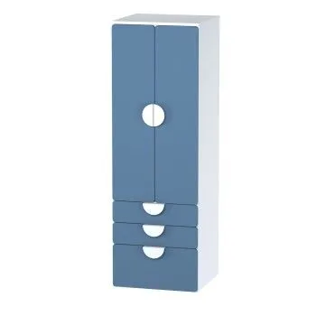 Шкаф распашной Пикси, с двумя дверьми, тремя выдвижными ящиками и полкой 60x57x180, озорной василек