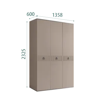 Шкаф 3-х дверный Римини СОЛО (Мокка/Серебро) РМШ2/3(s)