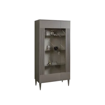 Витрина 2-ств. Римини СОЛО (Серый/Серебро) (Правая) РМВ2-2С(s)