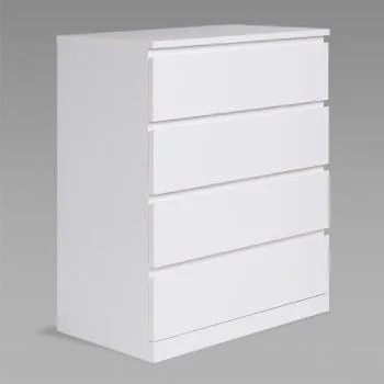 Комод Варма Прайм, 4 ящика, 80х100х48 см, эмаль, белый