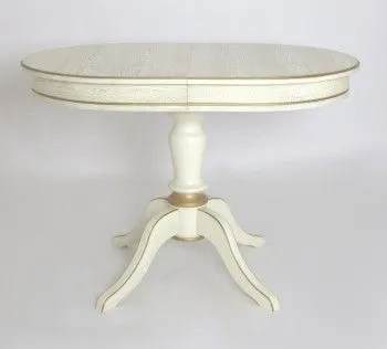 Стол Капелла (Эмаль 11/Слоновая кость+ патина золото/шпон дуба)